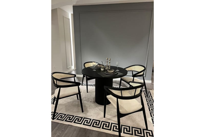 Indumati Matgrupp Rund - Svart/Vit - Möbler - Bord & matgrupp - Matgrupp