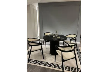 Indumati Matgrupp Rund - Svart/Vit - Möbler - Bord & matgrupp - Matgrupp