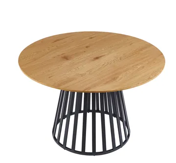 Inez runt matbord Ø120 cm ekfanèr / Svart metall - Ekfanèr / Svart Metall - Möbler - Bord & matgrupp - Matbord & köksbord