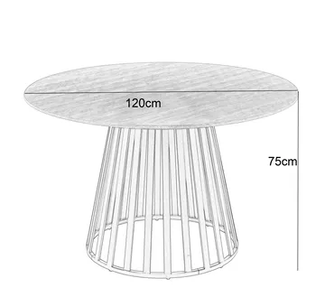 Inez runt matbord Ø120 cm ekfanèr / Svart metall - Ekfanèr / Svart Metall - Möbler - Bord & matgrupp - Matbord & köksbord