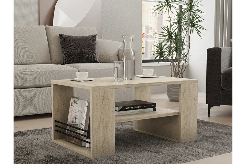 Iris Soffbord 80 cm Beige - Beige - Möbler - Bord & matgrupp - Soffbord