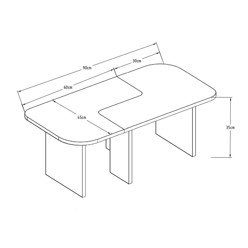Iris Soffbordsset 90x35x45 cm - Antracit - Möbler - Bord & matgrupp - Soffbord
