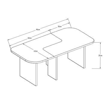 Iris Soffbordsset 90x35x45 cm - Vit - Möbler - Bord & matgrupp - Soffbord