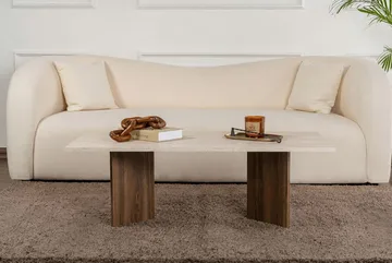 Isami Soffbord 119x40x60 cm - Travertin, Venezia-valnöt - Möbler - Bord & matgrupp - Soffbord