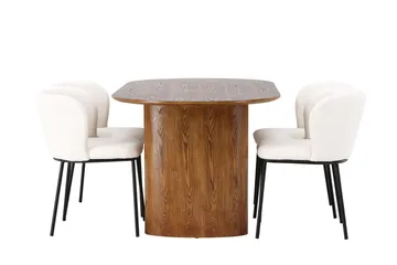 Isolde Matbord 180x90 cm med 4 Edina Matstol - Möbler - Bord & matgrupp - Matgrupp