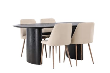 Isolde Matbord 180x90 cm med 4 Night Matstol - Möbler - Bord & matgrupp - Matgrupp
