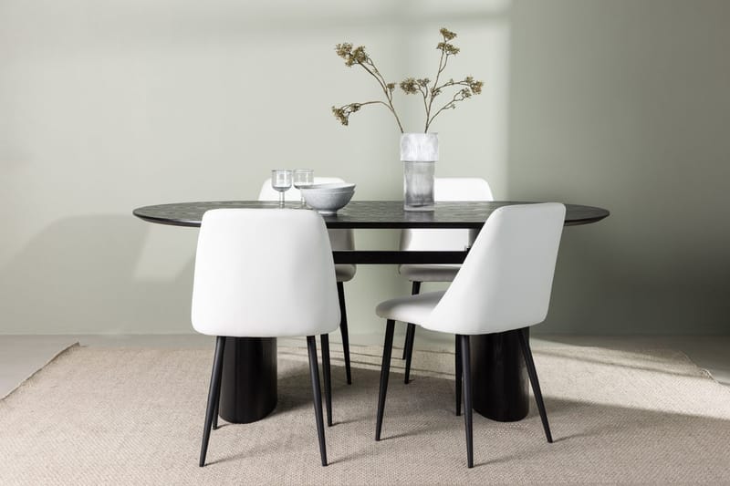 Isolde Matbord 180x90 cm med 4 Night Matstol