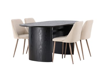 Isolde Matbord 180x90 cm med 4 Night Matstol - Möbler - Bord & matgrupp - Matgrupp