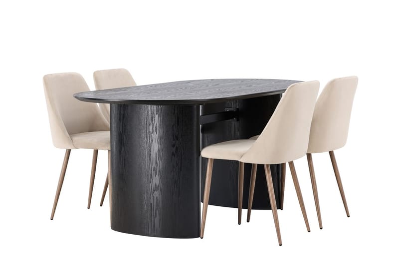 Isolde Matbord 180x90 cm med 4 Night Matstol - Möbler - Bord & matgrupp - Matgrupp