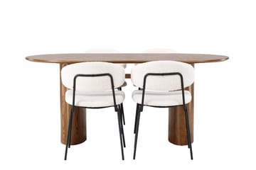 Isolde Matgrupp 180 cm Oval med 4 Chico Stolar - Natur - Möbler - Bord & matgrupp - Matgrupp