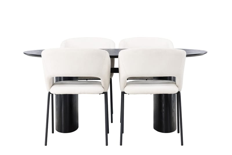 Isolde Matgrupp 180 cm Oval med 4 Day stolar, Svart