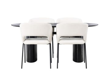 Isolde Matgrupp 180 cm Oval med 4 Day stolar - Svart - Möbler - Bord & matgrupp - Matgrupp
