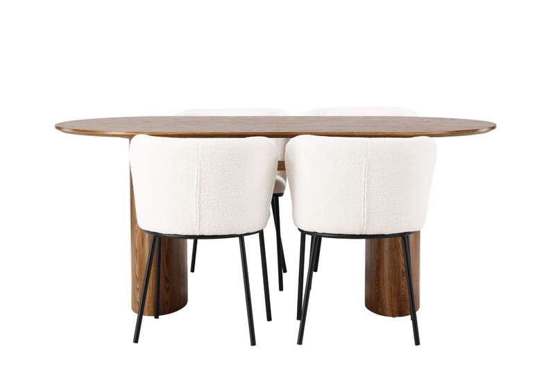 Isolde Matgrupp 180 cm Oval med 4 Edina Stolar, Natur
