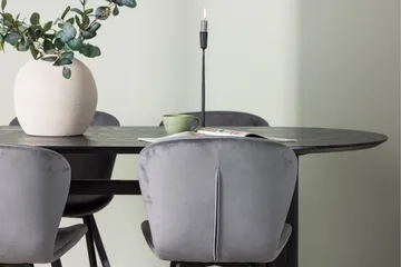 Isolde Matgrupp 180 cm Oval med 4 Lilja stolar - Svart - Möbler - Bord & matgrupp - Matgrupp