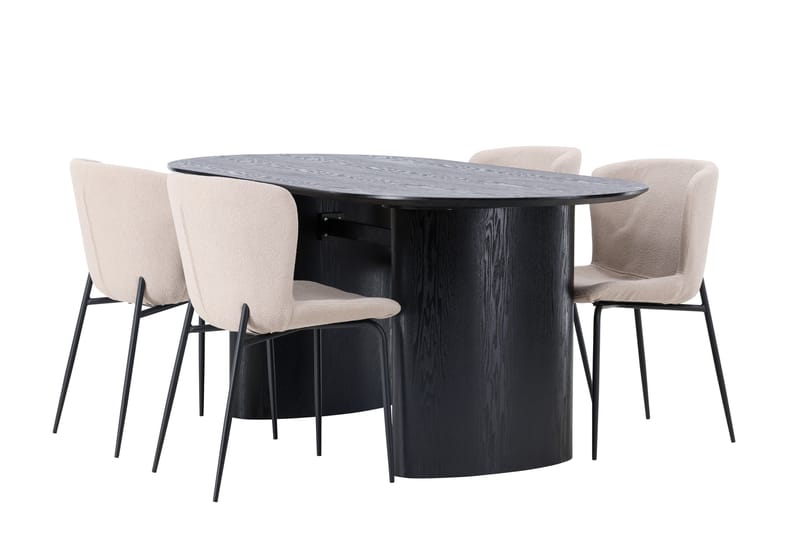 Isolde Matgrupp 180 cm Oval med 4 Modesto stolar - Beige - Möbler - Bord & matgrupp - Matgrupp