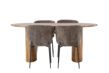 Isolde Matgrupp 180 cm Oval med 4 Modesto Stolar - Mörkgrå - Möbler - Bord & matgrupp - Matgrupp