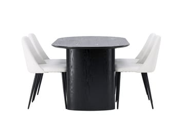 Isolde Matgrupp 180 cm Oval med 4 Night stolar - Svart - Möbler - Bord & matgrupp - Matgrupp