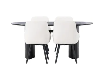 Isolde Matgrupp 180 cm Oval med 4 Rosie stolar - Beige - Möbler - Bord & matgrupp - Matgrupp