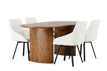 Isolde Matgrupp 180 cm Oval med 4 Rosie Stolar - Natur - Möbler - Bord & matgrupp - Matgrupp