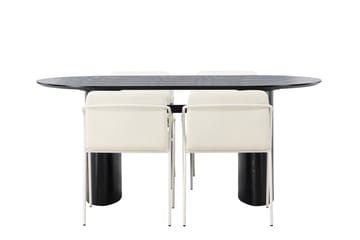 Isolde Matgrupp 180 cm Oval med 4 Tvista stolar - Beige - Möbler - Bord & matgrupp - Matgrupp