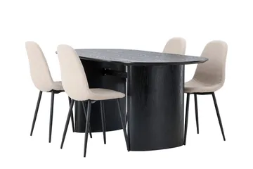 Isolde Matgrupp 180 cm Oval med 4 Polar stolar - Beige - Möbler - Bord & matgrupp - Matgrupp