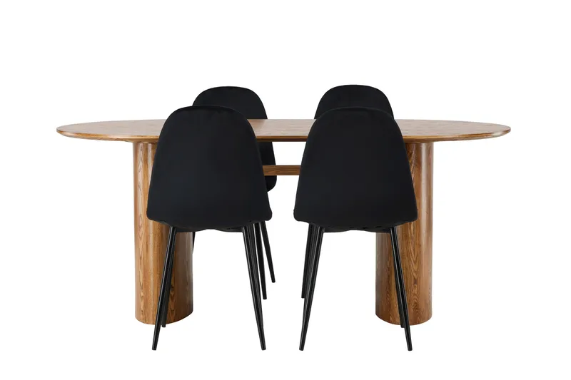 Isolde Matgrupp 180 cm Oval med 4 Polar Stolar