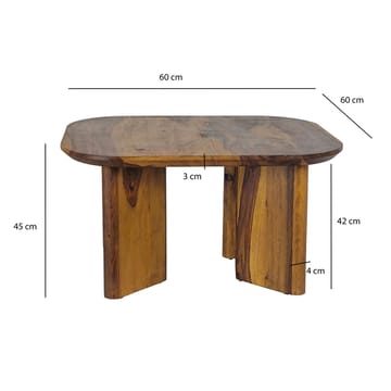 Ivoano Soffbord 60 cm Lantlig stil - Varm mörkbrun - Möbler - Bord & matgrupp - Soffbord