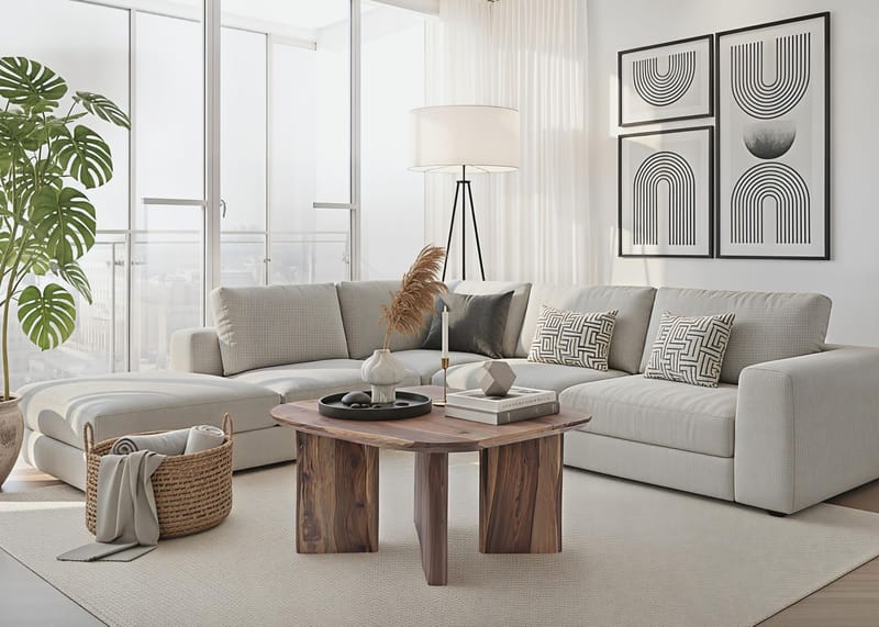 Ivoano Soffbord 60 cm Lantlig stil - Varm mörkbrun - Möbler - Bord & matgrupp - Soffbord