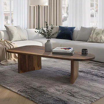 Ivoeri Soffbord 120 cm Oval Lantlig stil - Varm mörkbrun - Möbler - Bord & matgrupp - Soffbord