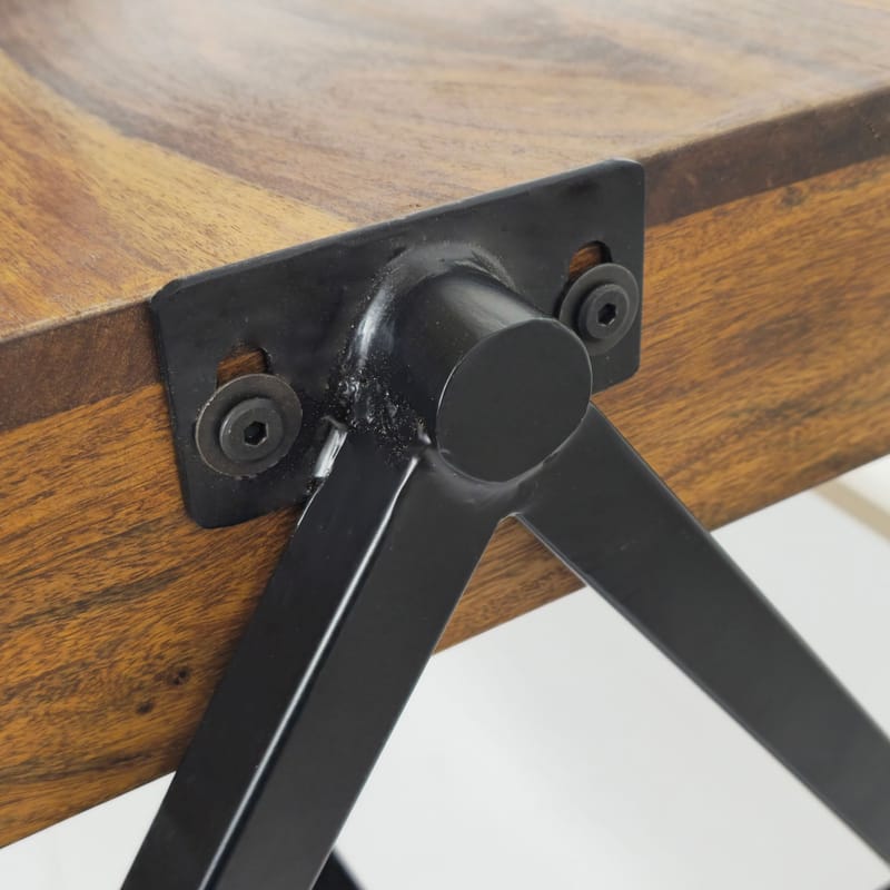 Ivoira Soffbord 120 cm Industriell stil - Varm mörkbrun och svart - Möbler - Bord & matgrupp - Soffbord