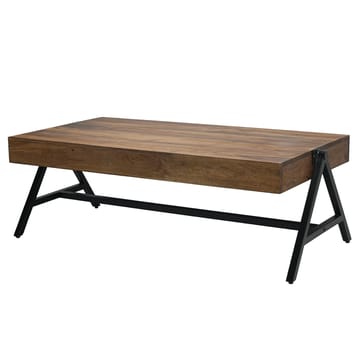 Ivoira Soffbord 120 cm Industriell stil - Varm mörkbrun och svart - Möbler - Bord & matgrupp - Soffbord