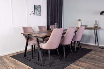 Jakarta Matgrupp 200 cm Rektangulär med 6 Leone stolar - Svart - Möbler - Bord & matgrupp - Matgrupp