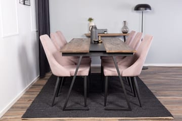 Jakarta Matgrupp 200 cm Rektangulär med 6 Leone stolar - Svart - Möbler - Bord & matgrupp - Matgrupp
