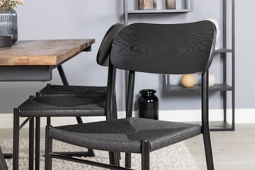 Jakarta Matgrupp 200 cm Rektangulär med 6 Polly stolar - Svart - Möbler - Bord & matgrupp - Matgrupp