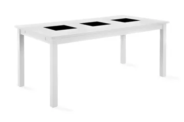 Jasmin Förlängningsbart Matbord 180 cm +  6 st Nibe stol svart med ek ben - Vit/Svart - Möbler - Bord & matgrupp - Matgrupp