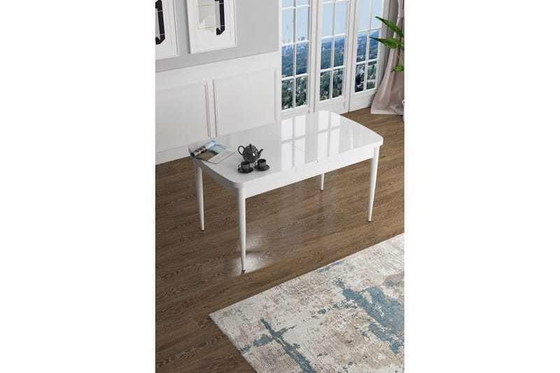 Javren Matbord 114 cm Rektangulär - Vit Marmor/Vit - Möbler - Bord & matgrupp - Matbord & köksbord