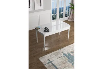 Javren Matbord 114 cm Rektangulär - Vit Marmor/Vit - Möbler - Bord & matgrupp - Matbord & köksbord