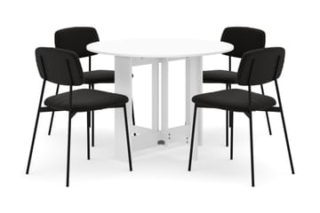 Jeba Matbord 100 cm med 4 st Lowe Matstolar - Vit - Möbler - Bord & matgrupp - Matgrupp