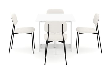 Jeba Matbord 80 cm med 4 st Lowe Matstolar - Vit - Möbler - Bord & matgrupp - Matgrupp