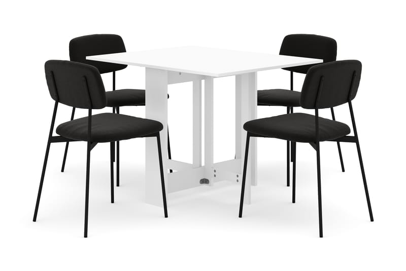 Jeba Matbord 80 cm med 4 st Lowe Matstolar - Vit - Möbler - Bord & matgrupp - Matgrupp