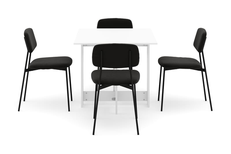 Jeba Matbord 80 cm med 4 st Lowe Matstolar - Vit - Möbler - Bord & matgrupp - Matgrupp