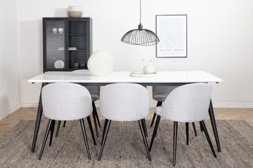 Jimms Matgrupp 195 cm Rektangulär med 6 Sedavi Stolar - Svart - Möbler - Bord & matgrupp - Matgrupp