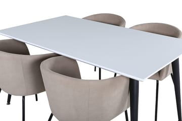 Jimmy Förlängningsbart Matbord 150 cm med 4 Berit Karmstol med Armstöd - Möbler - Bord & matgrupp - Matgrupp