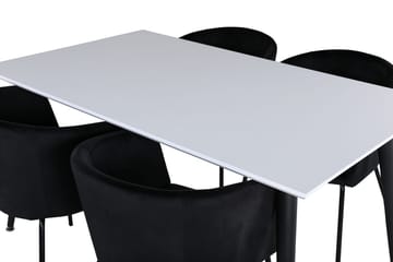 Jimmy Förlängningsbart Matbord 150 cm med 4 Berit Karmstol med Armstöd - Möbler - Bord & matgrupp - Matgrupp