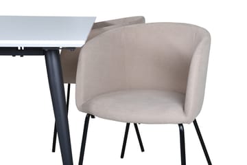 Jimmy Förlängningsbart Matbord 150 cm med 4 Berit Karmstol med Armstöd - Möbler - Bord & matgrupp - Matgrupp
