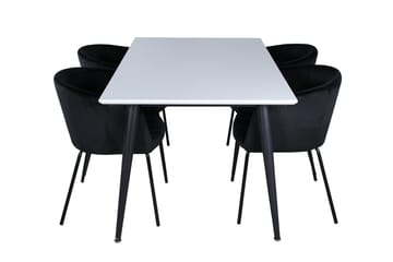 Jimmy Förlängningsbart Matbord 150 cm med 4 Berit Karmstol med Armstöd - Möbler - Bord & matgrupp - Matgrupp