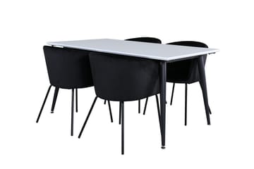 Jimmy Förlängningsbart Matbord 150 cm med 4 Berit Karmstol med Armstöd - Möbler - Bord & matgrupp - Matgrupp