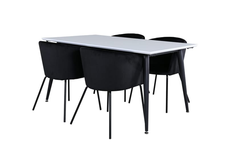 Jimmy Förlängningsbart Matbord 150 cm med 4 Berit Karmstol med Armstöd - Möbler - Bord & matgrupp - Matgrupp