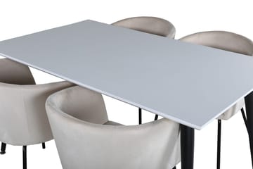 Jimmy Förlängningsbart Matbord 150 cm med 4 Berit Karmstol Sammet med Armstöd - Möbler - Bord & matgrupp - Matgrupp