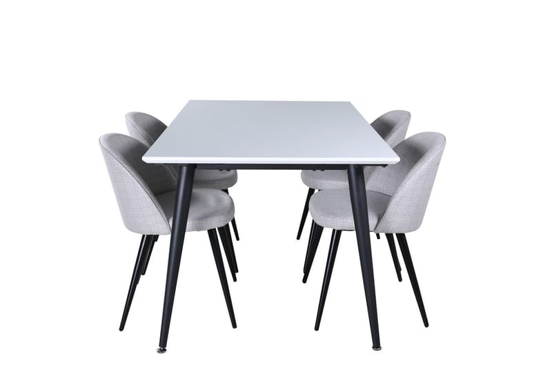 Jimmy Förlängningsbart Matbord 150 cm med 4 Velvet Matstol - Möbler - Bord & matgrupp - Matgrupp